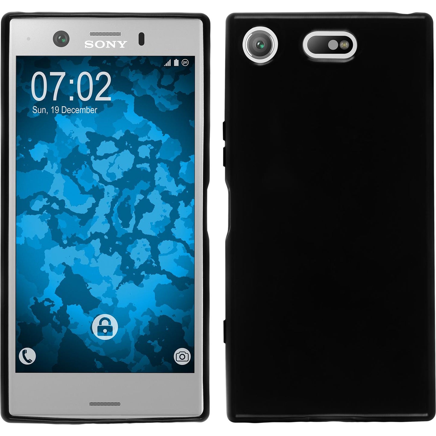 PhoneNatic Case kompatibel mit Sony Xperia XZ1 Compact - schwarz Silikon Hülle Cover