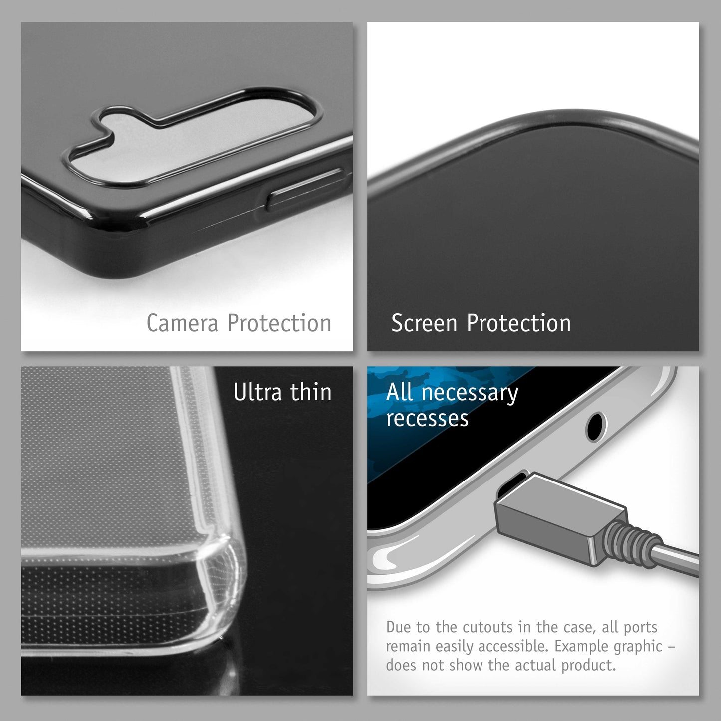 PhoneNatic Case kompatibel mit Samsung Galaxy A15 – Transparent Silikon Hülle crystal-case Cover