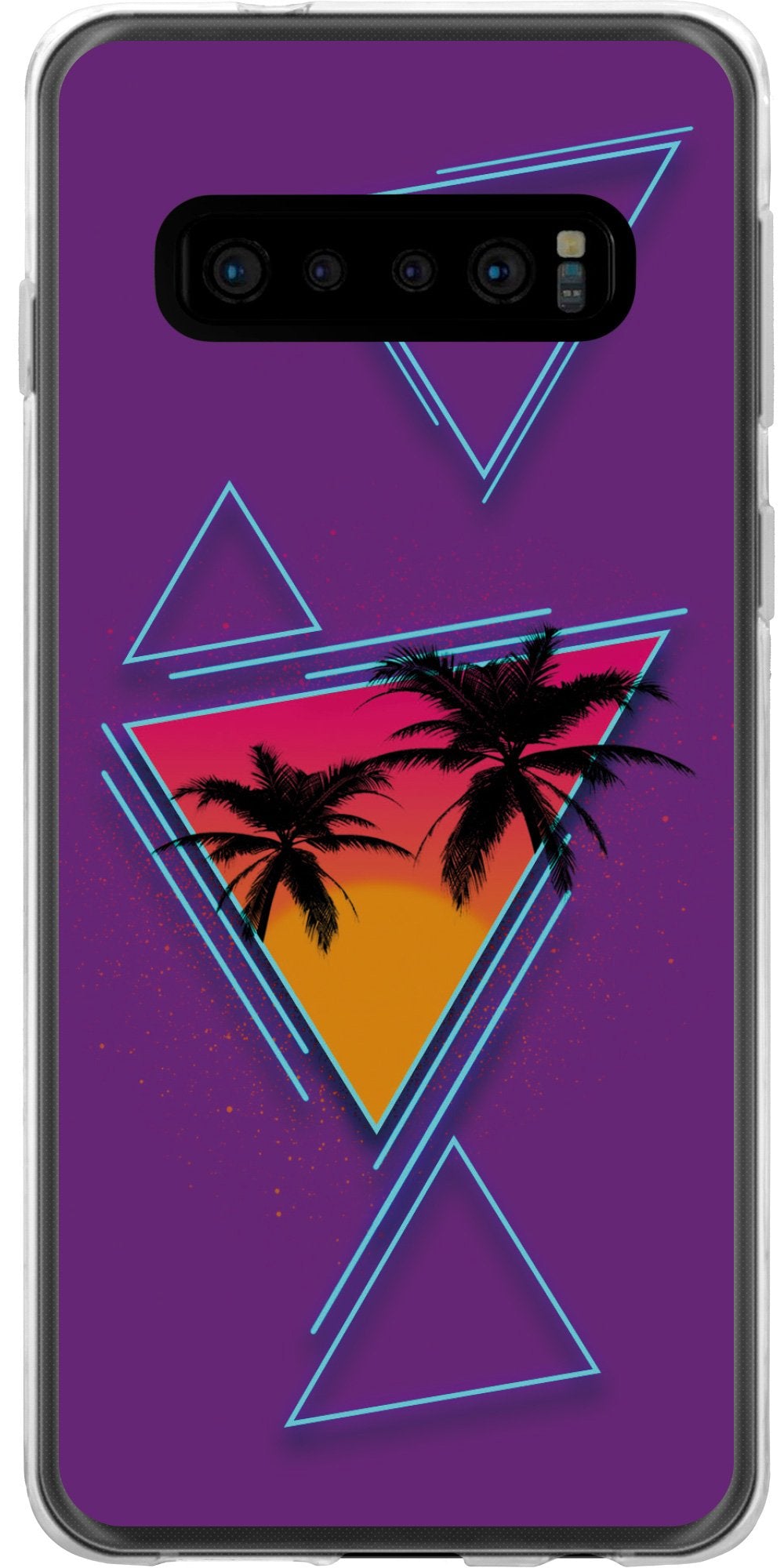 Case für Samsung Galaxy S10 Silikon-Hülle Retro Wave Palmen M3 – Ansicht 2