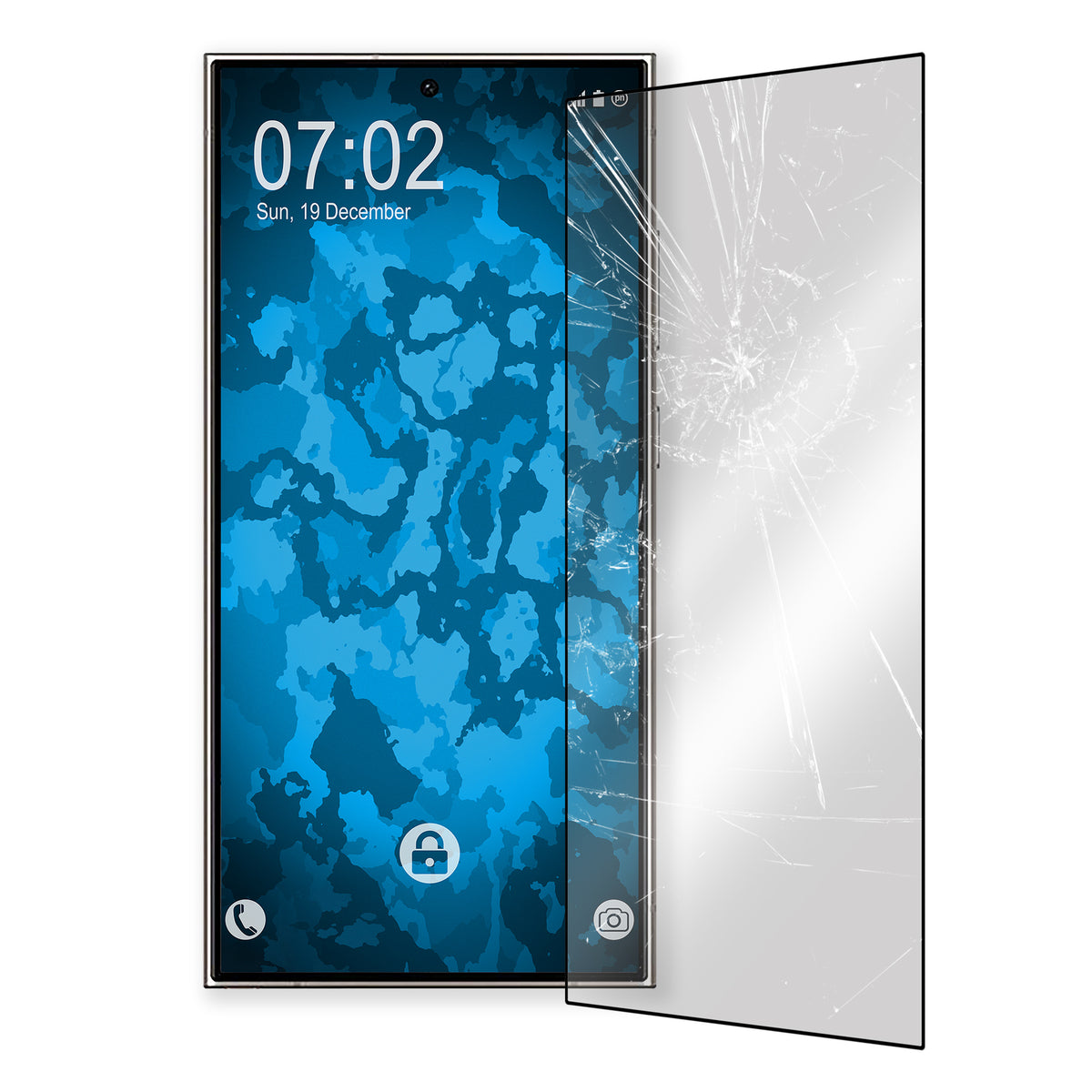 3x Glas-Folie klar  für Samsung Galaxy S24 Ultra – Panzerglas für Samsung Galaxy S24 Ultra