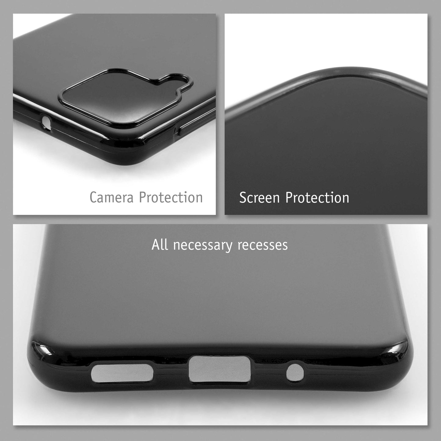 PhoneNatic Case kompatibel mit Samsung Galaxy M53 – Schwarz Silikon Hülle crystal-case Cover