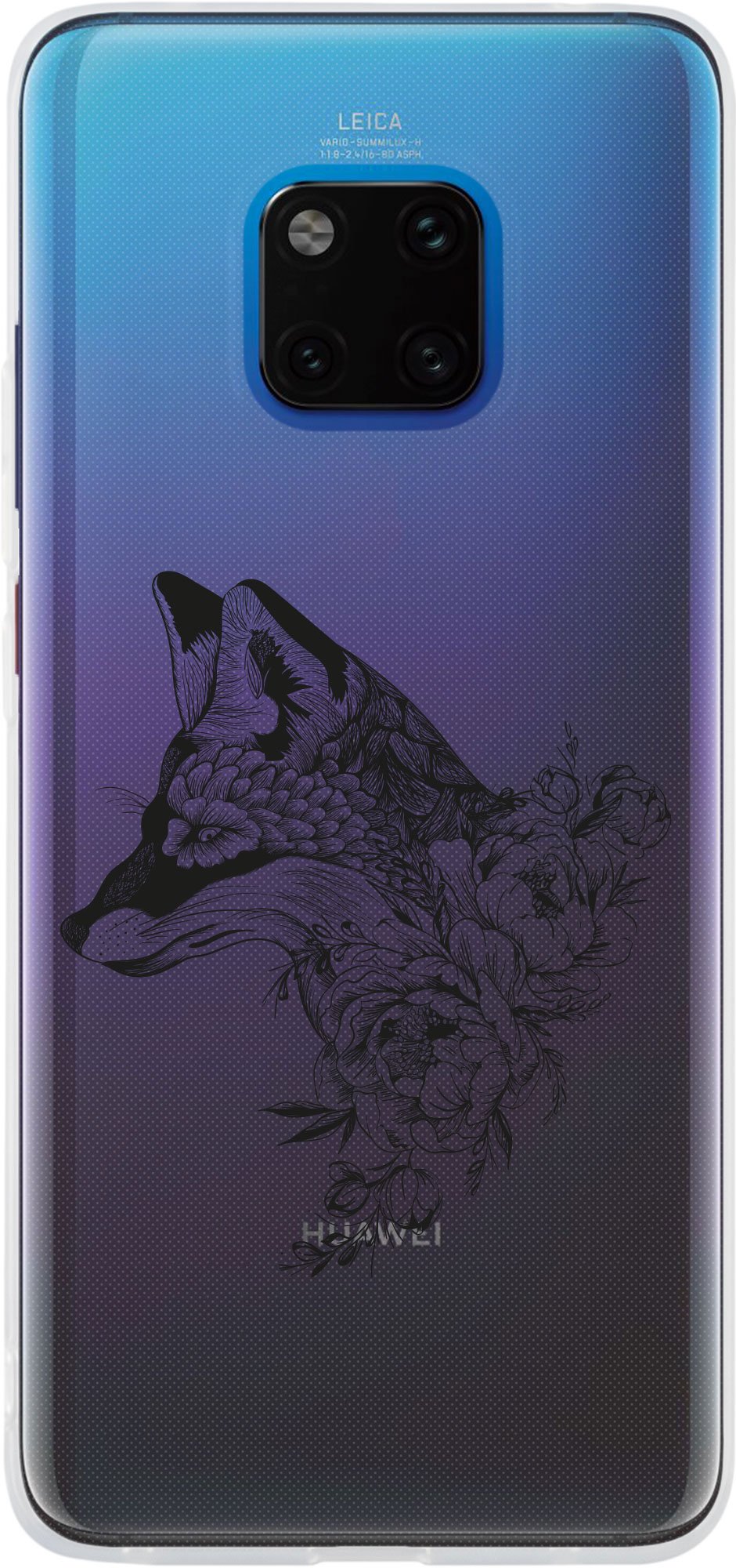 Case für Huawei Mate 20 Pro Silikon-Hülle Floral Fuchs M1-1 – Ansicht 2