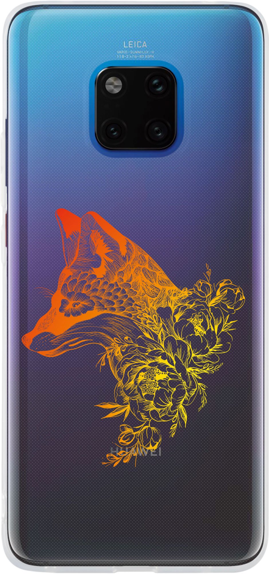 Case für Huawei Mate 20 Pro Silikon-Hülle Floral Fuchs M1-2 – Ansicht 2