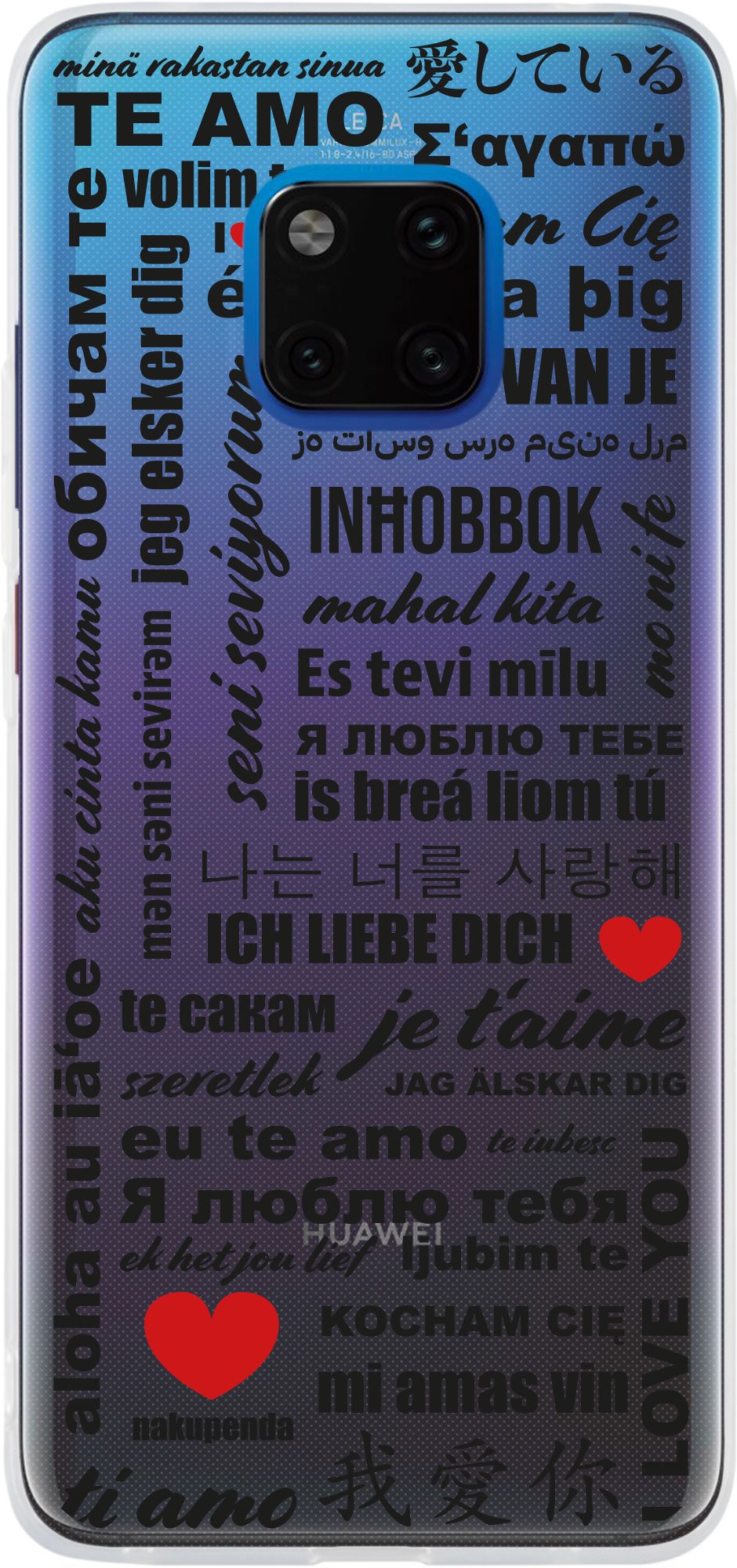 Case für Huawei Mate 20 Pro Silikon-Hülle in Love Wörter M4 – Ansicht 2
