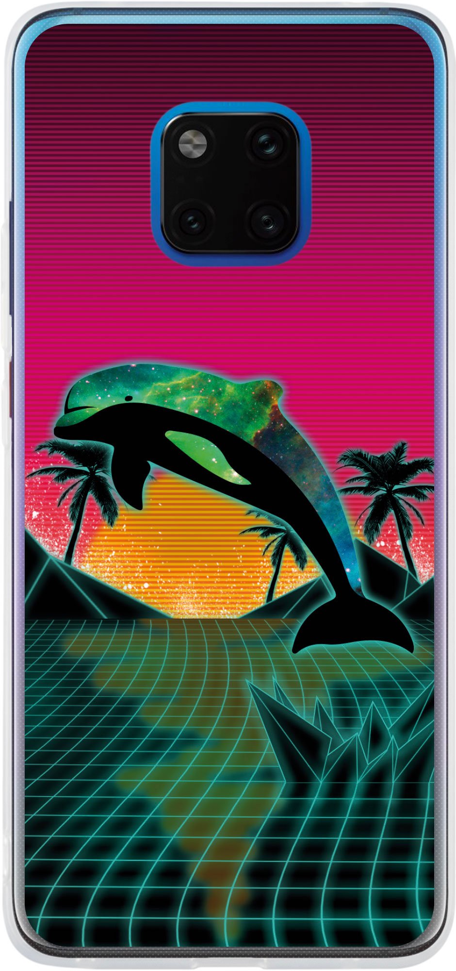 Case für Huawei Mate 20 Pro Silikon-Hülle Retro Wave Delphin M1 – Ansicht 2