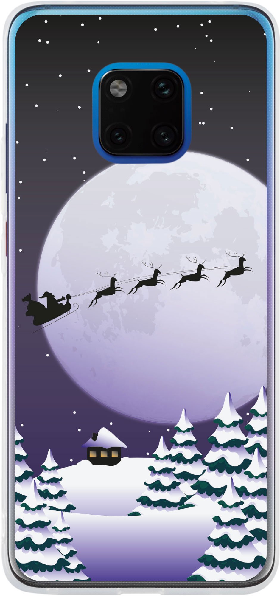 Case für Huawei Mate 20 Pro Silikon-Hülle X Mas Weihnachten Santa - Night M5 – Ansicht 2