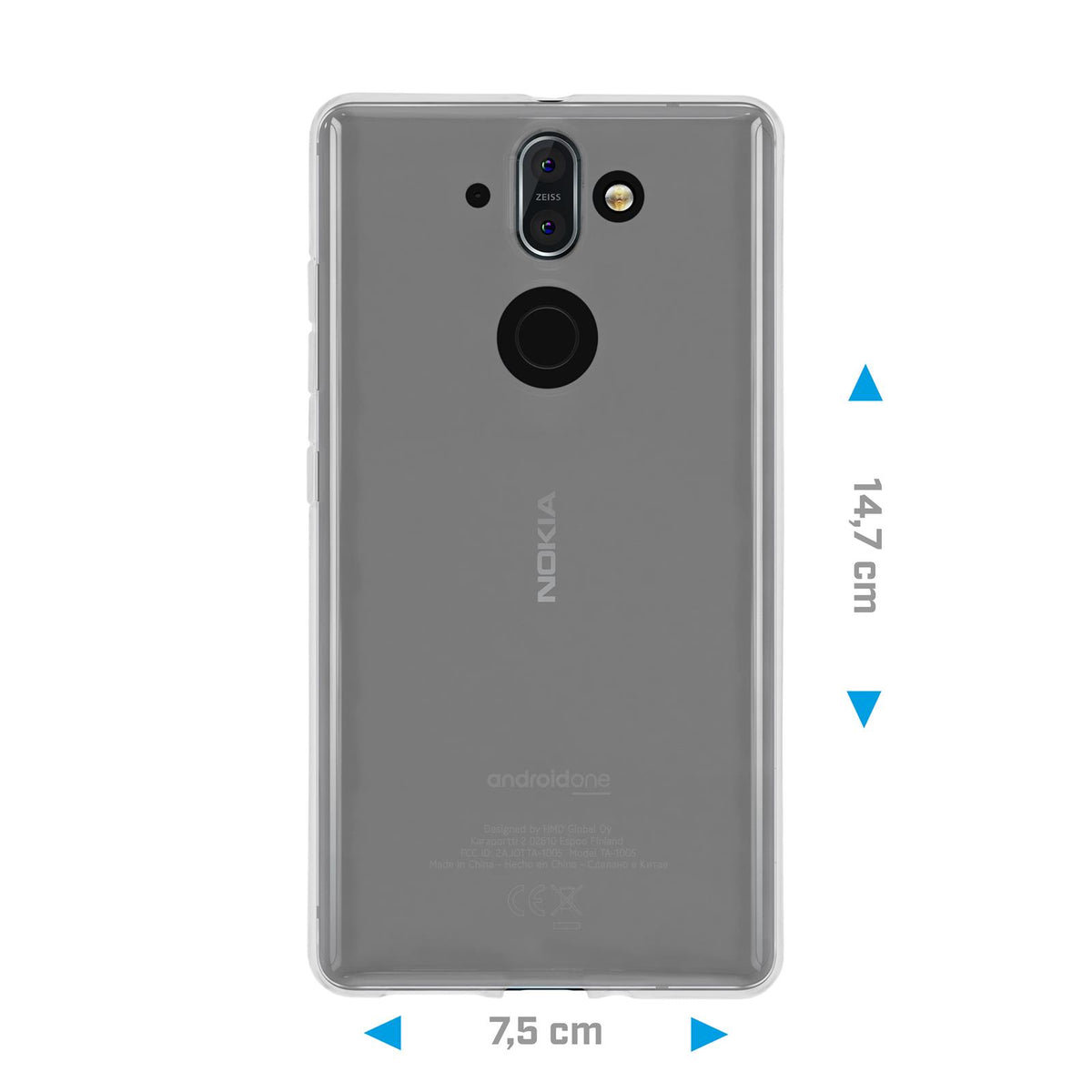 Case für Nokia 8 Sirocco - Crystal Clear Silikon Hülle transparent – Ansicht 2