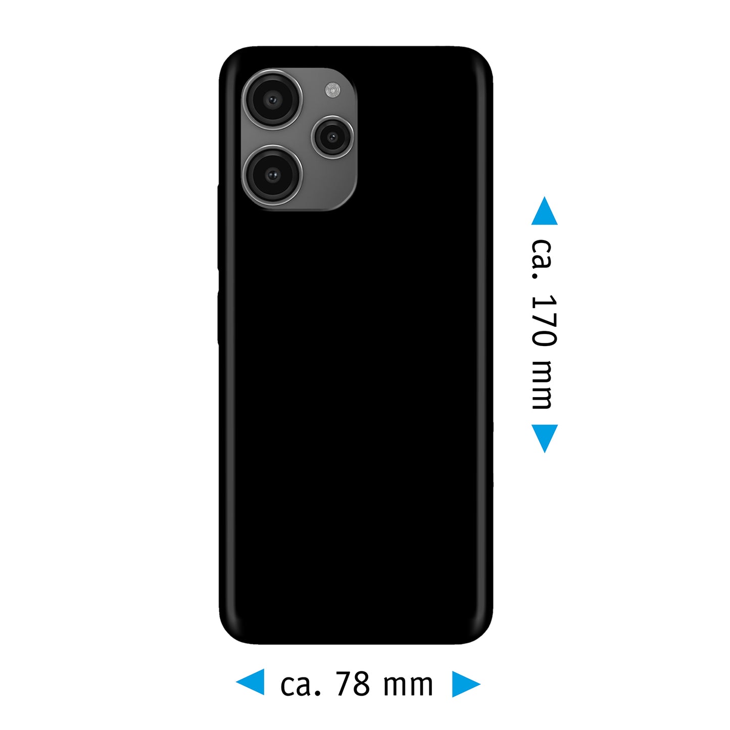 PhoneNatic Case kompatibel mit Xiaomi Redmi 12 – Schwarz Silikon Hülle crystal-case Cover