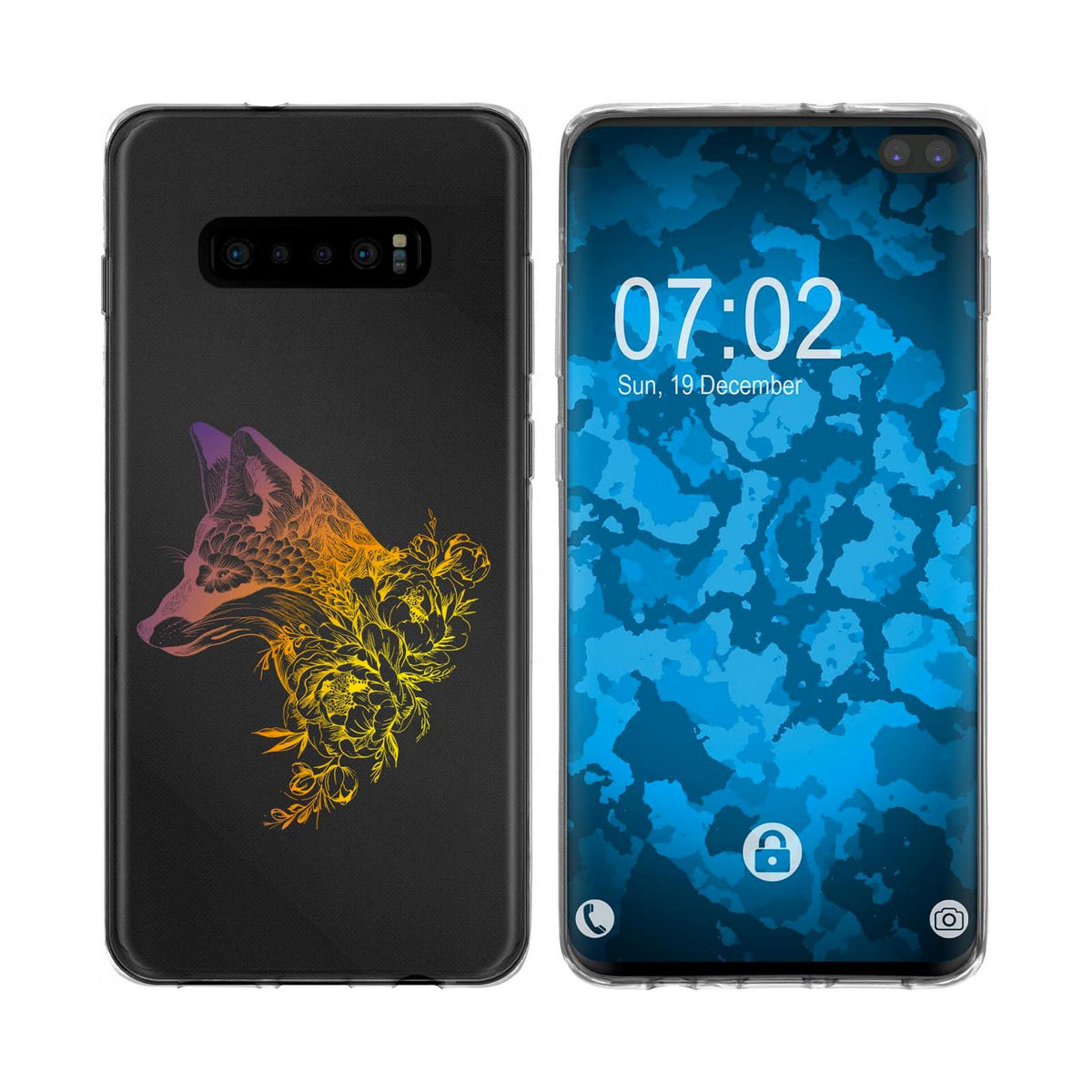 Case für Samsung Galaxy S10 Silikon-Hülle Floral Fuchs M1-2 – Ansicht 2