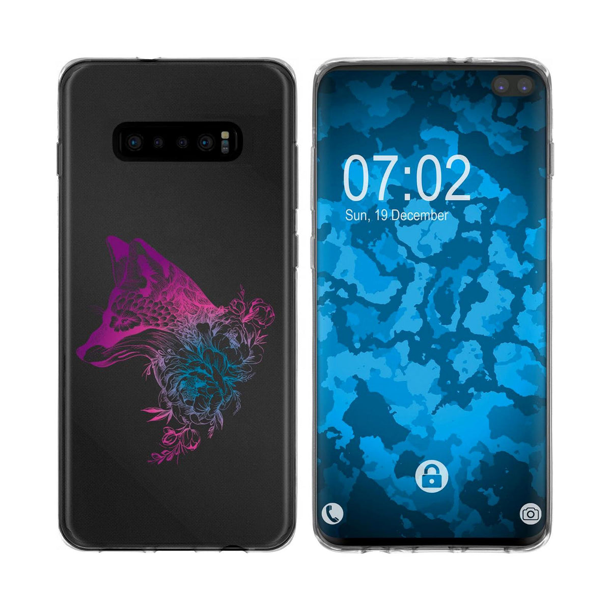 Case für Samsung Galaxy S10 Silikon-Hülle Floral Fuchs M1-3 – Ansicht 4
