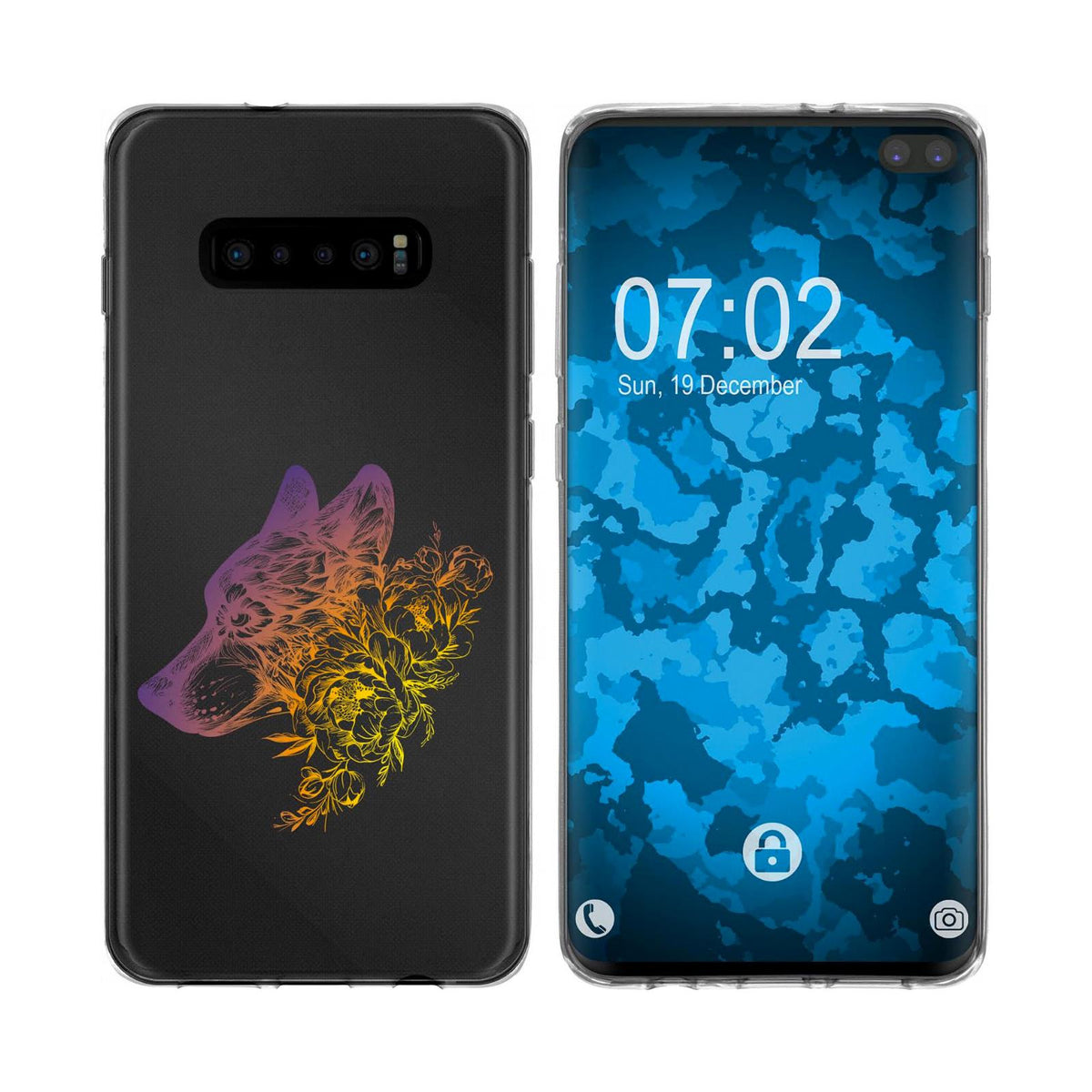 Case für Samsung Galaxy S10 Silikon-Hülle Floral Wolf M3-1 – Ansicht 3