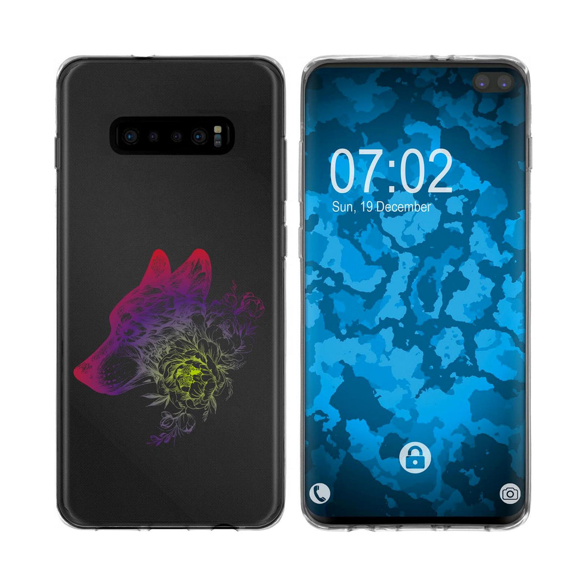 Case für Samsung Galaxy S10 Silikon-Hülle Floral Wolf M3-1 – Ansicht 5