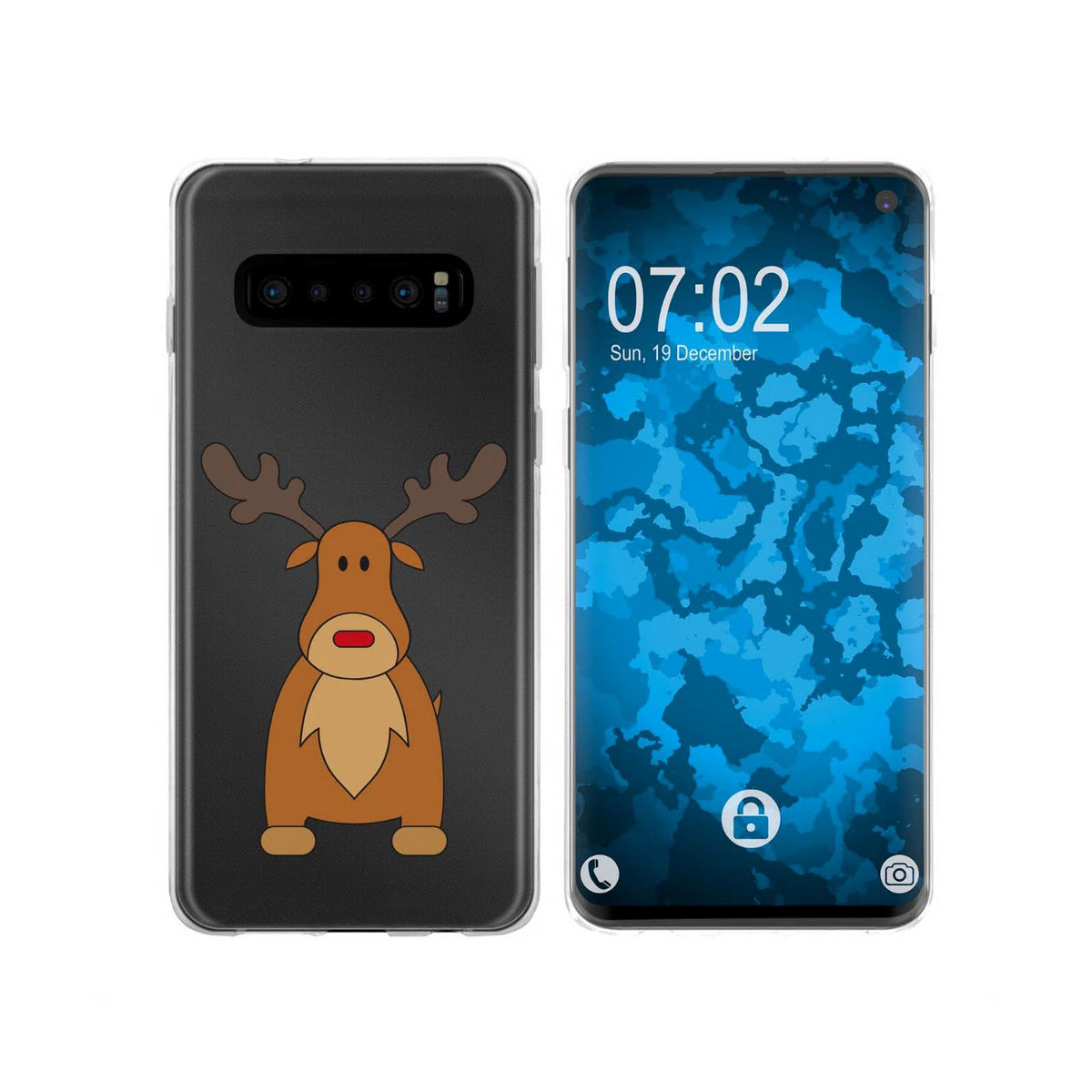 Case für Samsung Galaxy S10 Silikon-Hülle X Mas Weihnachten Schneeflocken M2 – Ansicht 2