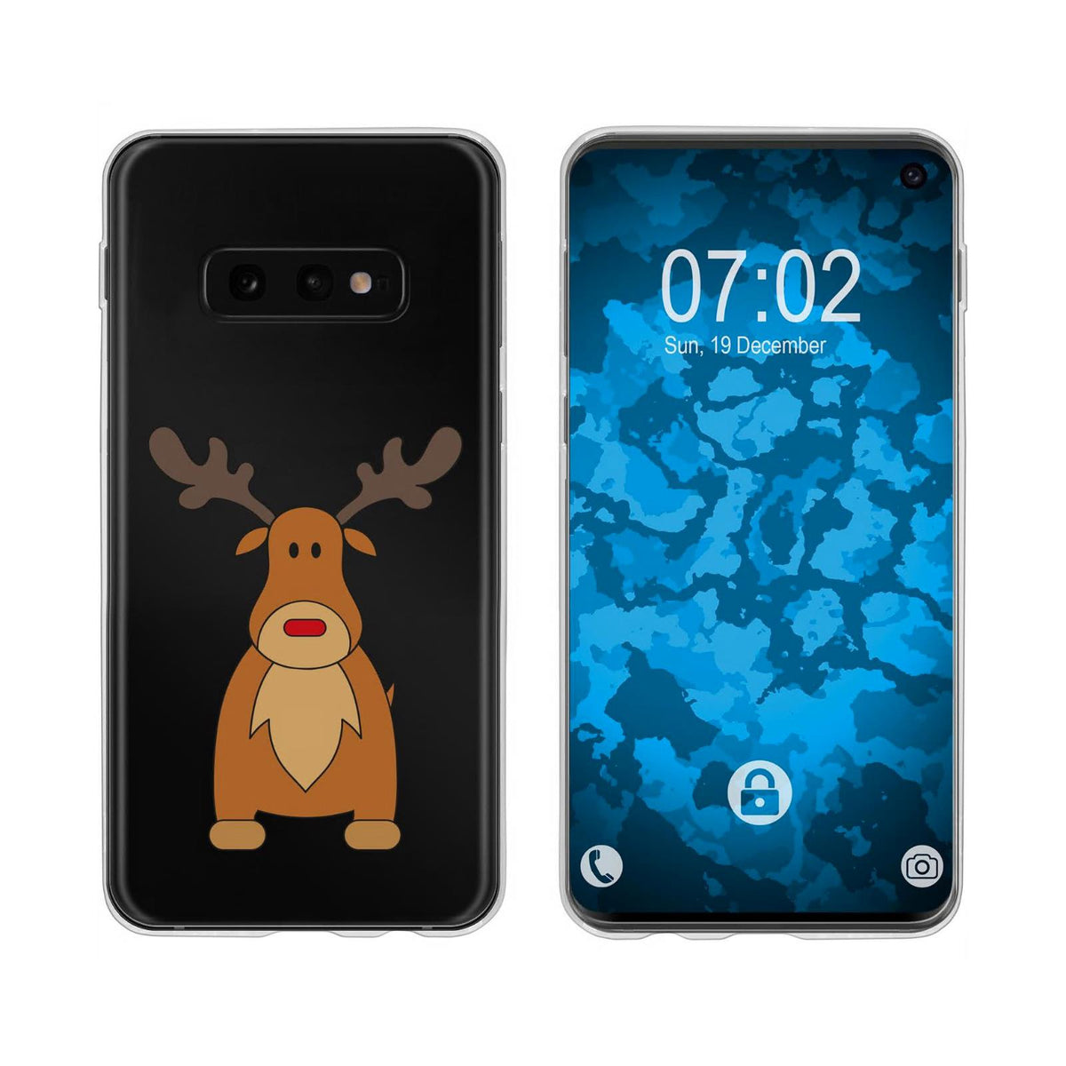 Case für Samsung Galaxy S10e Silikon-Hülle X Mas Weihnachten Schneeflocken M2 – Ansicht 2