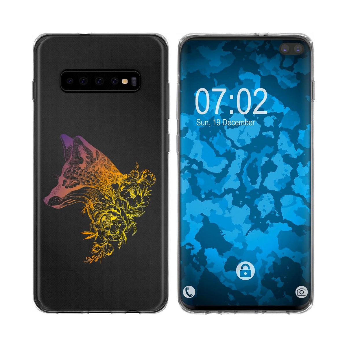 Case für Samsung Galaxy S10 Plus Silikon-Hülle Floral Fuchs M1-2 – Ansicht 2