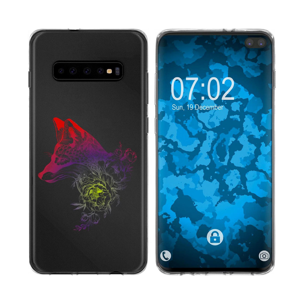 Case für Samsung Galaxy S10 Plus Silikon-Hülle Floral Fuchs M1-1 – Ansicht 5