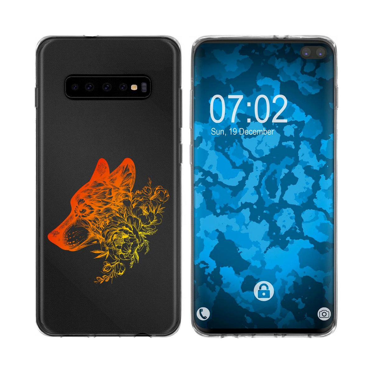 Case für Samsung Galaxy S10 Plus Silikon-Hülle Floral Wolf M3-1 – Ansicht 2