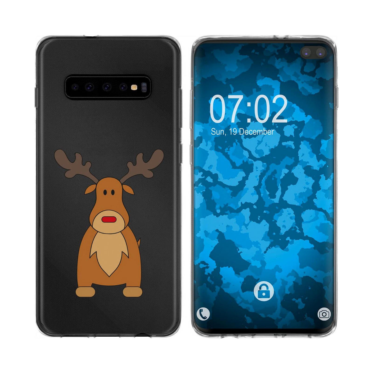 Case für Samsung Galaxy S10 Plus Silikon-Hülle X Mas Weihnachten Weihnachtsbaum M1 – Ansicht 3