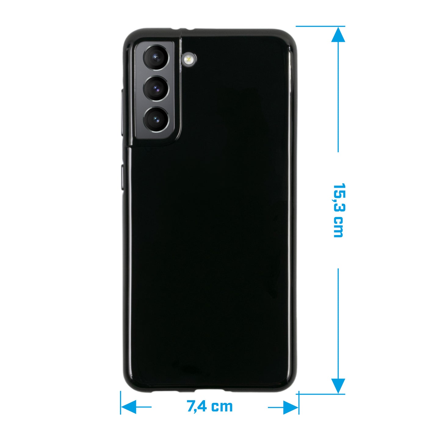 PhoneNatic Case kompatibel mit Samsung Galaxy S21 – Schwarz Silikon Hülle crystal-case Cover