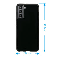 PhoneNatic Case kompatibel mit Samsung Galaxy S21 – Schwarz Silikon Hülle crystal-case Cover