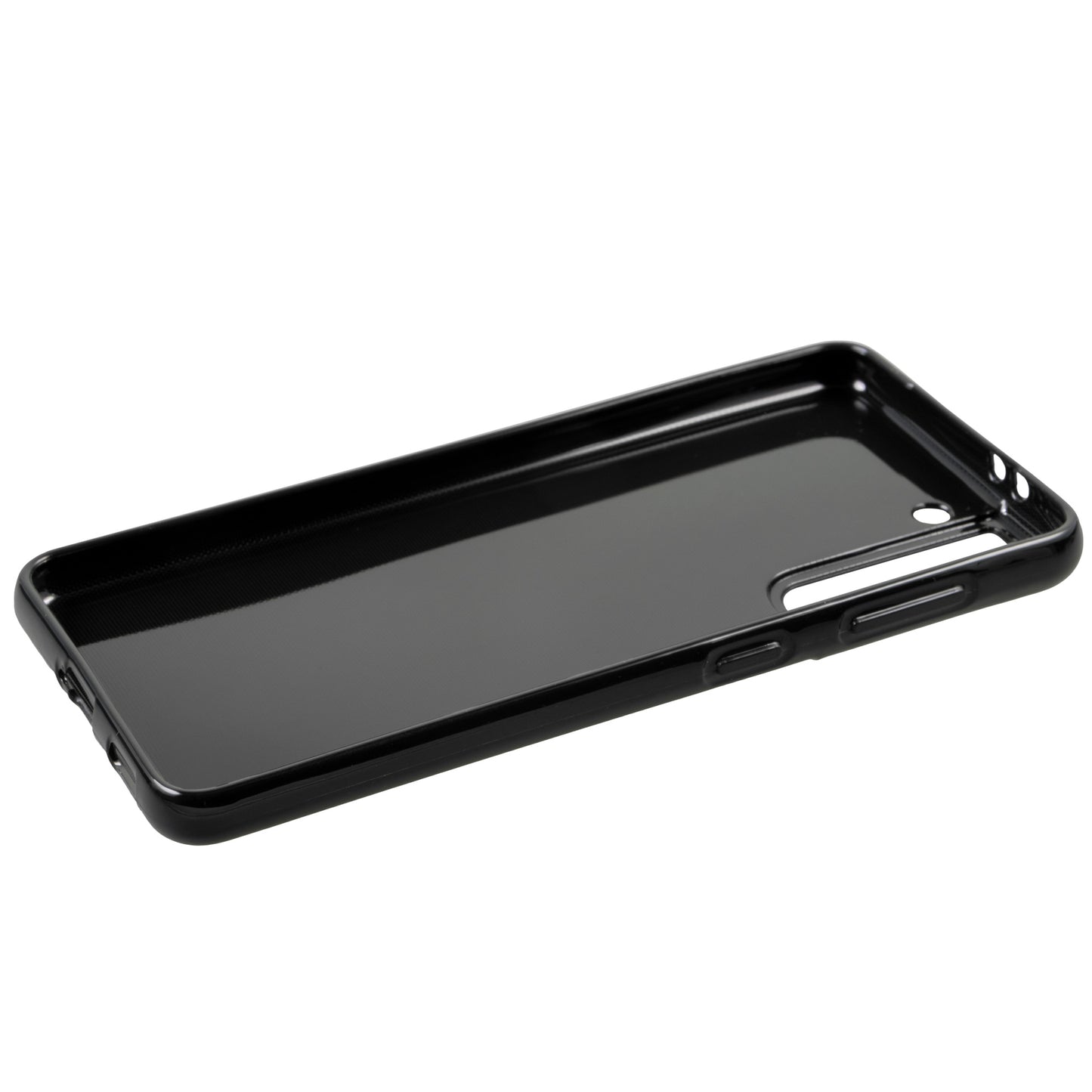 PhoneNatic Case kompatibel mit Samsung Galaxy S21 – Schwarz Silikon Hülle crystal-case Cover