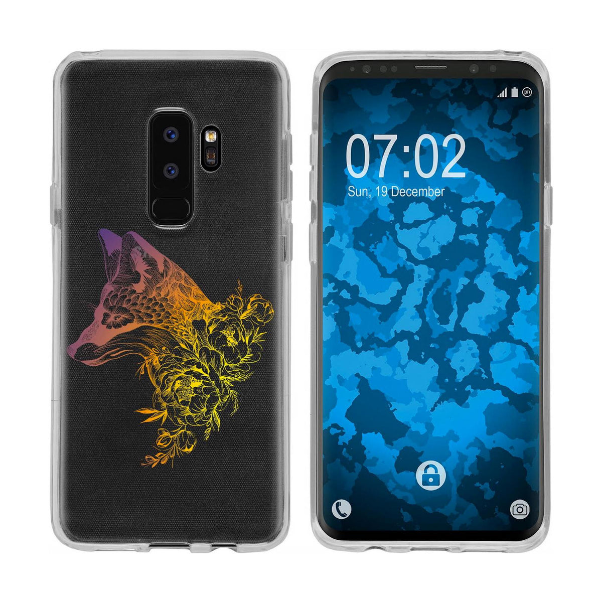 Case für Samsung Galaxy S9 Plus Silikon-Hülle Floral Fuchs M1-1 – Ansicht 3