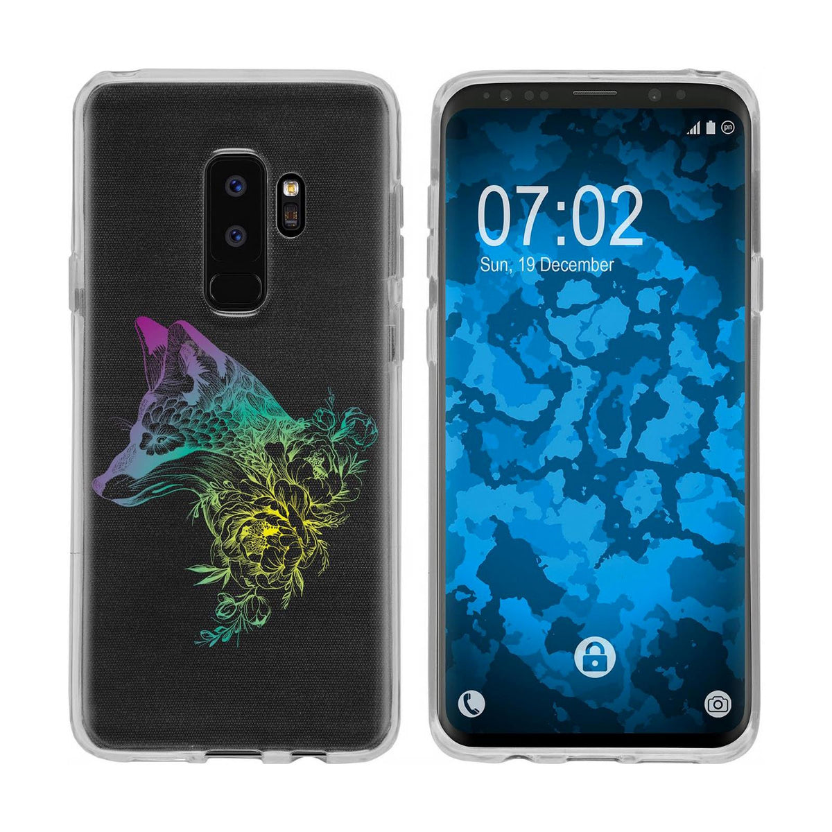 Case für Samsung Galaxy S9 Plus Silikon-Hülle Floral Fuchs M1-2 – Ansicht 3