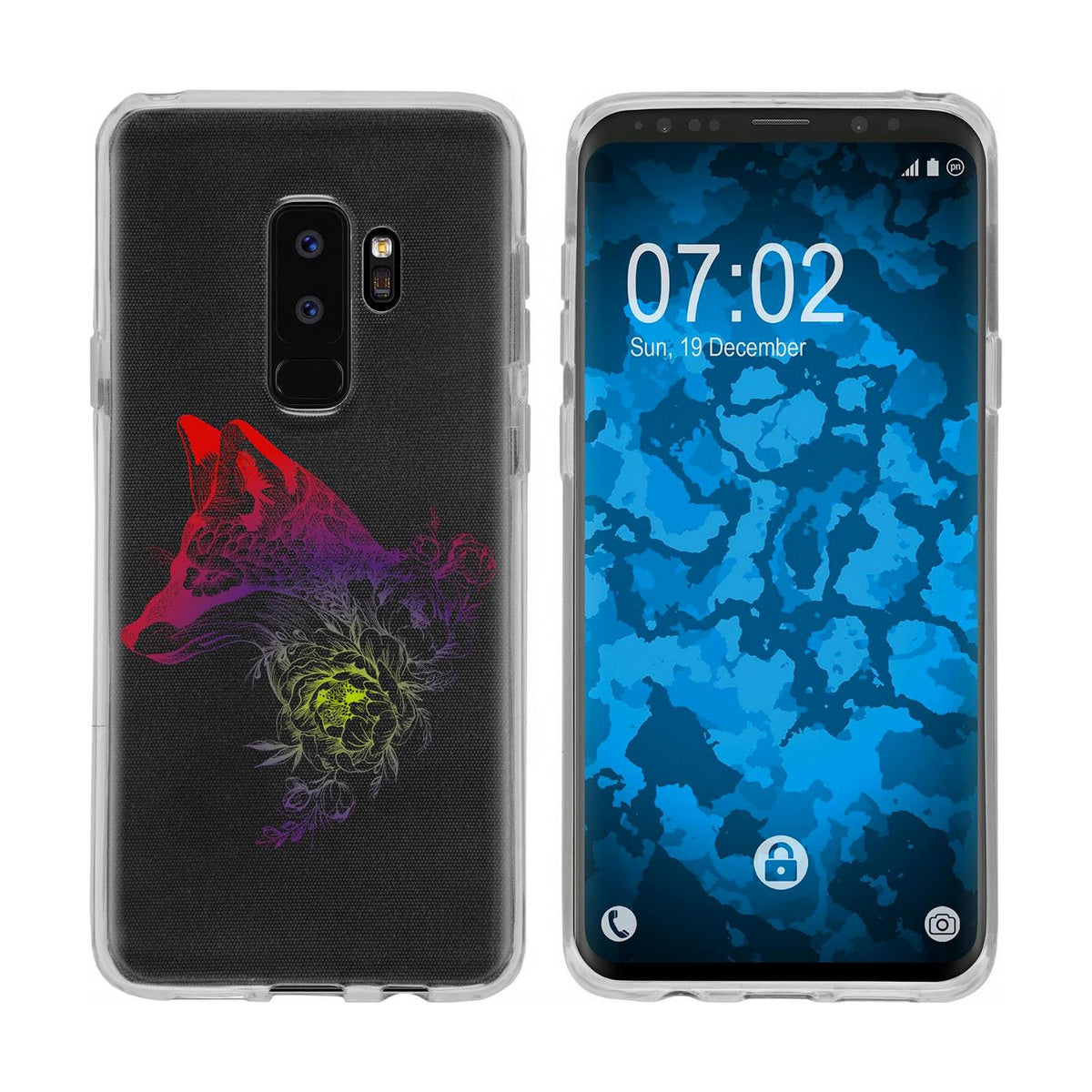 Case für Samsung Galaxy S9 Plus Silikon-Hülle Floral Fuchs M1-4 – Ansicht 2