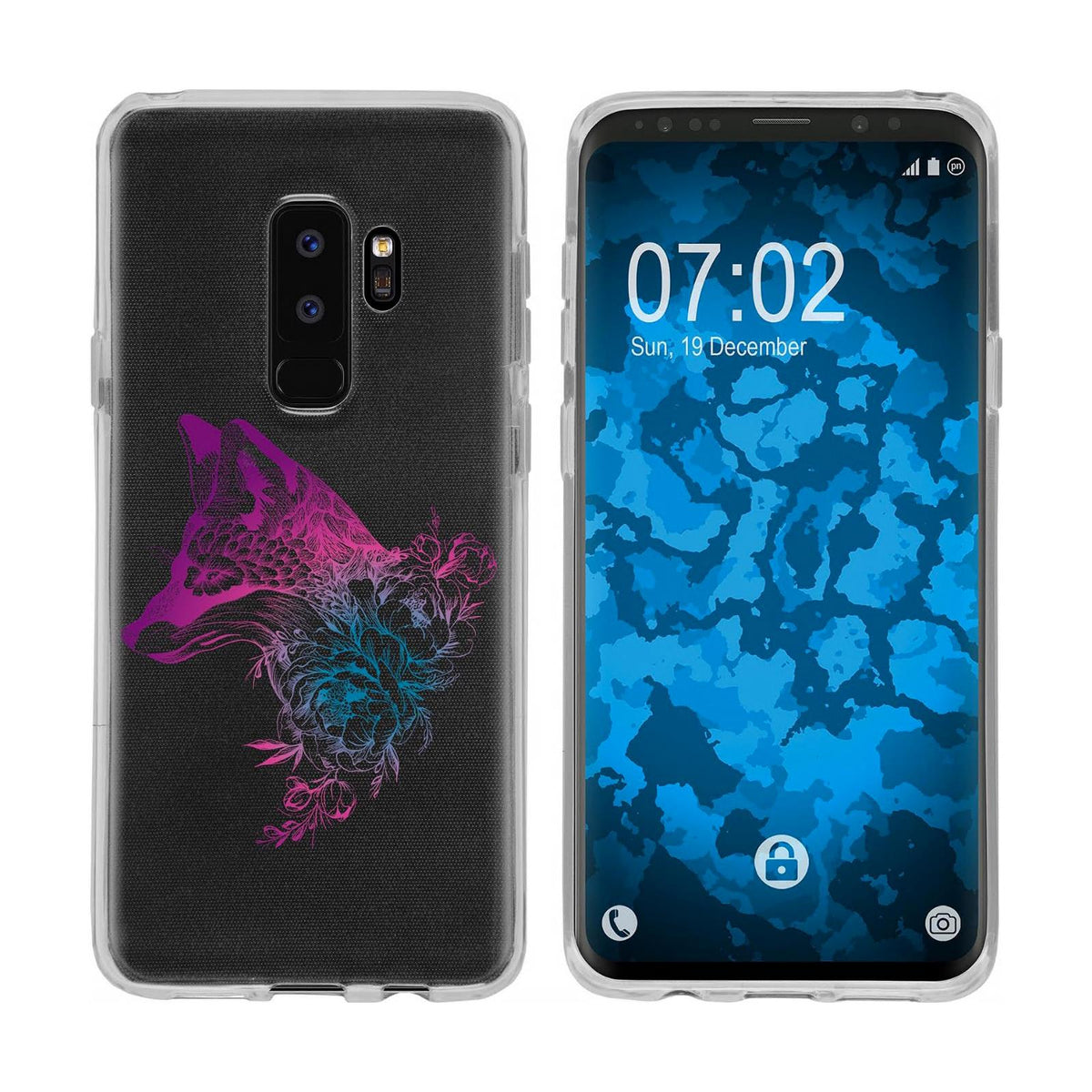 Case für Samsung Galaxy S9 Plus Silikon-Hülle Floral Fuchs M1-2 – Ansicht 5