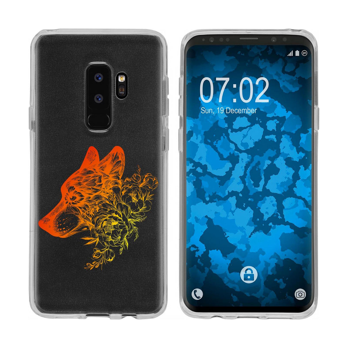 Case für Samsung Galaxy S9 Plus Silikon-Hülle Floral Wolf M3-1 – Ansicht 2