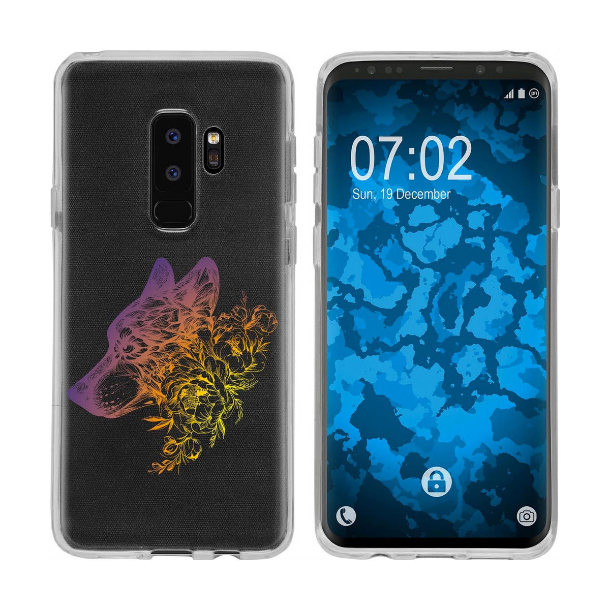 Case für Samsung Galaxy S9 Plus Silikon-Hülle Floral Wolf M3-1 – Ansicht 3