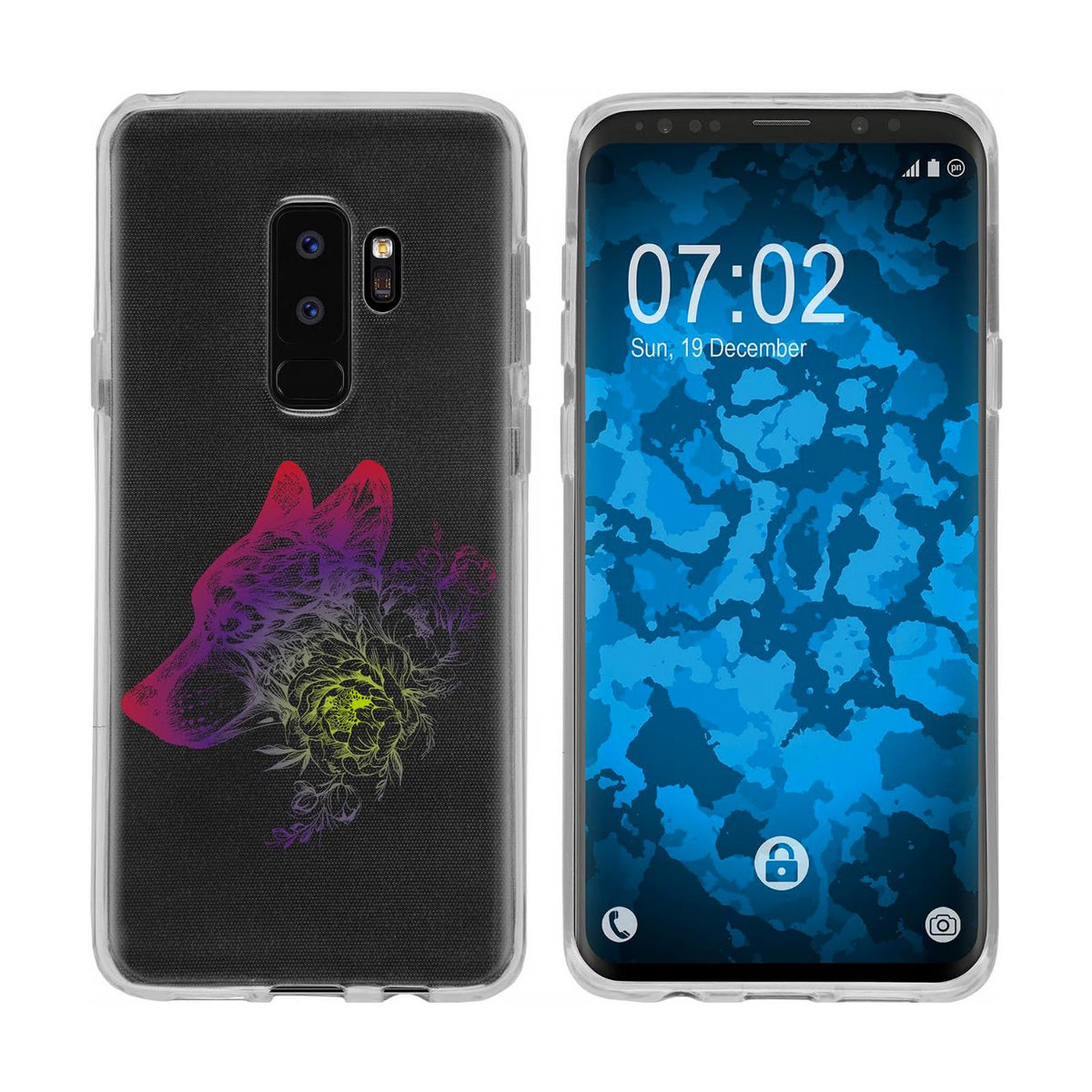 Case für Samsung Galaxy S9 Plus Silikon-Hülle Floral Wolf M3-4 – Ansicht 2