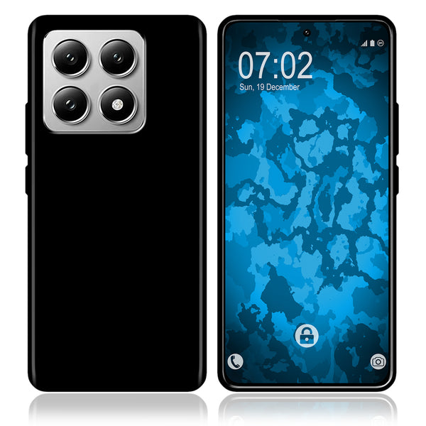 PhoneNatic Case kompatibel mit Xiaomi 14T Pro – Schwarz Silikon Hülle crystal-case Cover