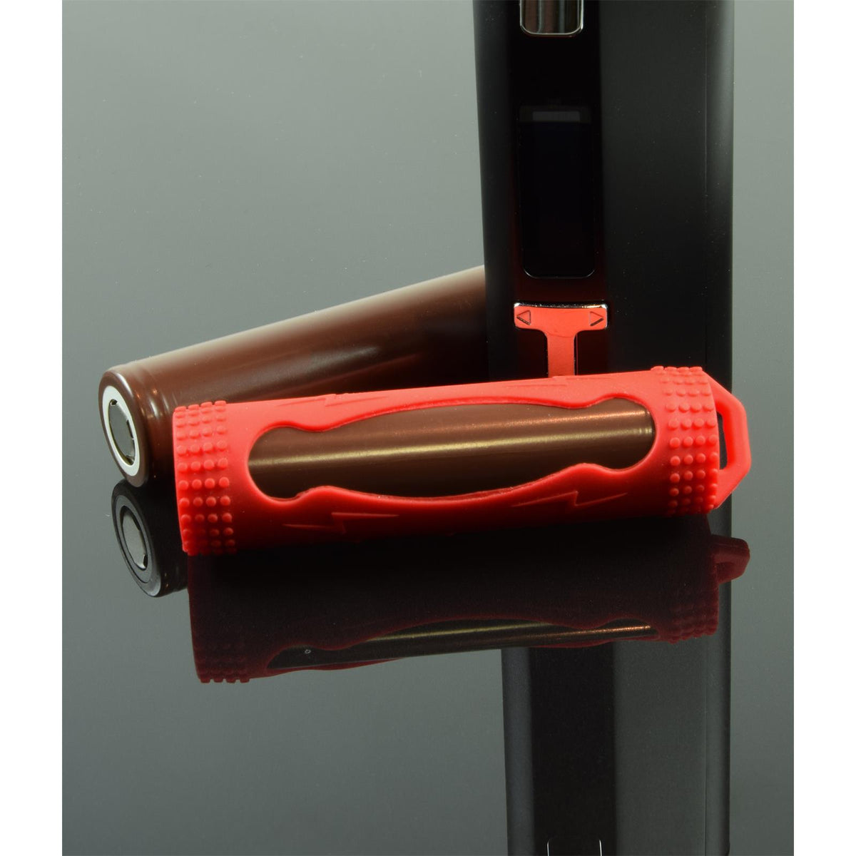 Case für 18650 Akku Battery Hülle Silikon - in rot - Tasche – Ansicht 2