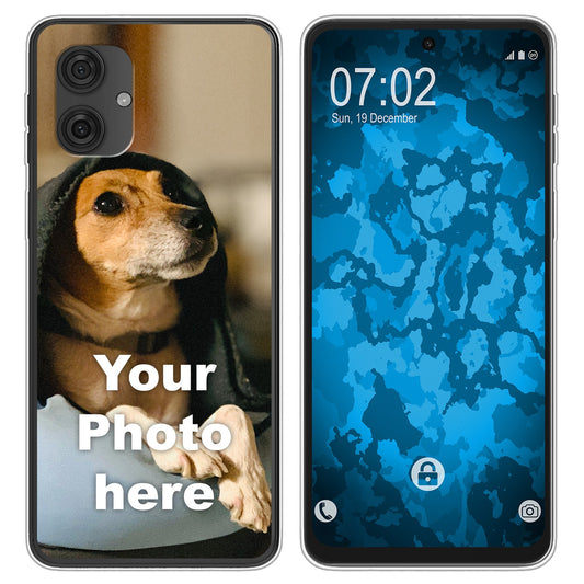 PhoneNatic Case kompatibel mit Moto G55 Personalisierte Handyhülle clear zum selbst gestalten mit eigenem Foto