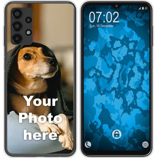 PhoneNatic Case kompatibel mit Galaxy A13 Personalisierte Handyhülle clear zum selbst gestalten mit eigenem Foto