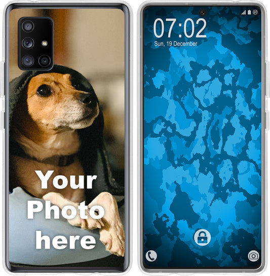 PhoneNatic Case kompatibel mit Galaxy A71 5G Personalisierte Handyhülle clear zum selbst gestalten mit eigenem Foto