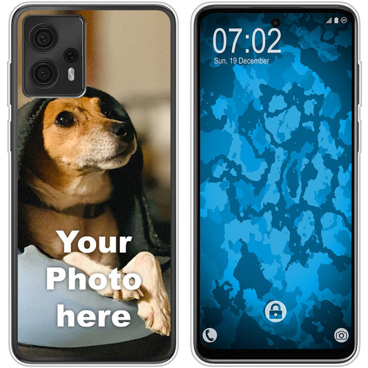 PhoneNatic Case kompatibel mit Moto G23 Personalisierte Handyhülle clear zum selbst gestalten mit eigenem Foto