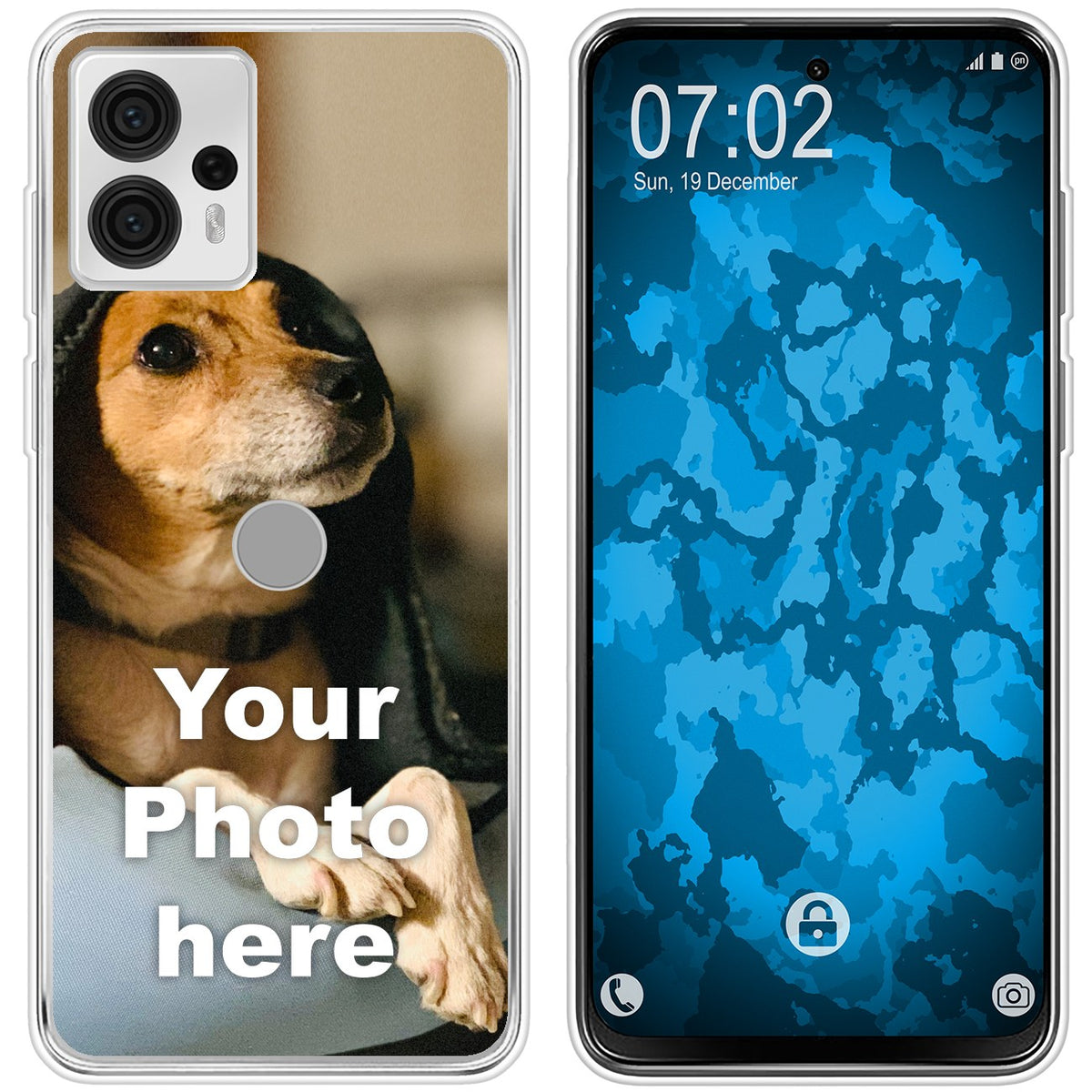 Personalisierte Handyhülle für Moto G13 (transparent) zum Selbstgestalten mit eigenem Foto