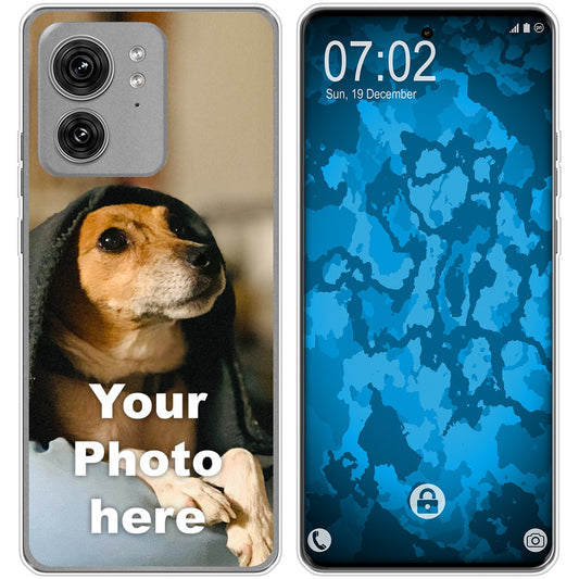 PhoneNatic Case kompatibel mit Moto Edge 40 Personalisierte Handyhülle clear zum selbst gestalten mit eigenem Foto