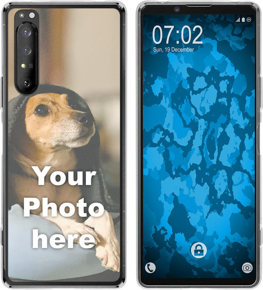 PhoneNatic Case kompatibel mit Xperia 1 II Personalisierte Handyhülle clear zum selbst gestalten mit eigenem Foto