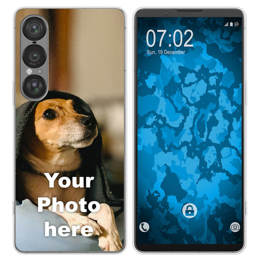 PhoneNatic Case kompatibel mit Xperia 1 VII Personalisierte Handyhülle clear zum selbst gestalten mit eigenem Foto