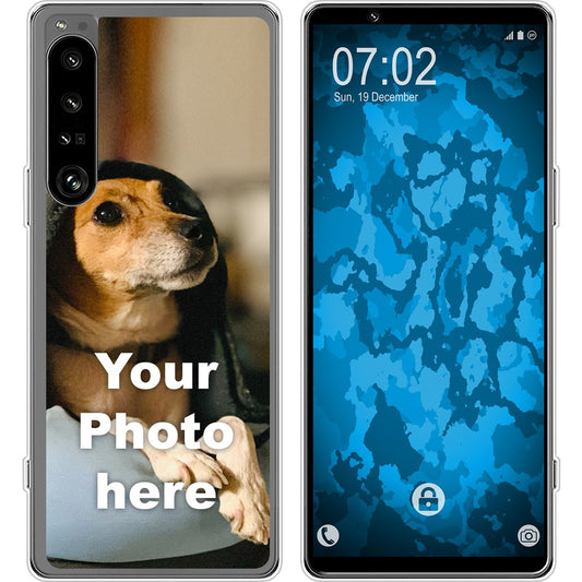 PhoneNatic Case kompatibel mit Xperia 1 IV Personalisierte Handyhülle clear zum selbst gestalten mit eigenem Foto