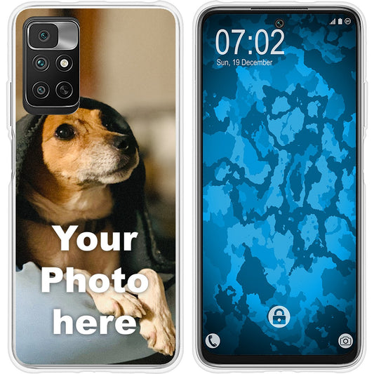 PhoneNatic Case kompatibel mit Xiaomi Redmi Note 11 4G Personalisierte Handyhülle clear zum selbst gestalten mit eigenem
