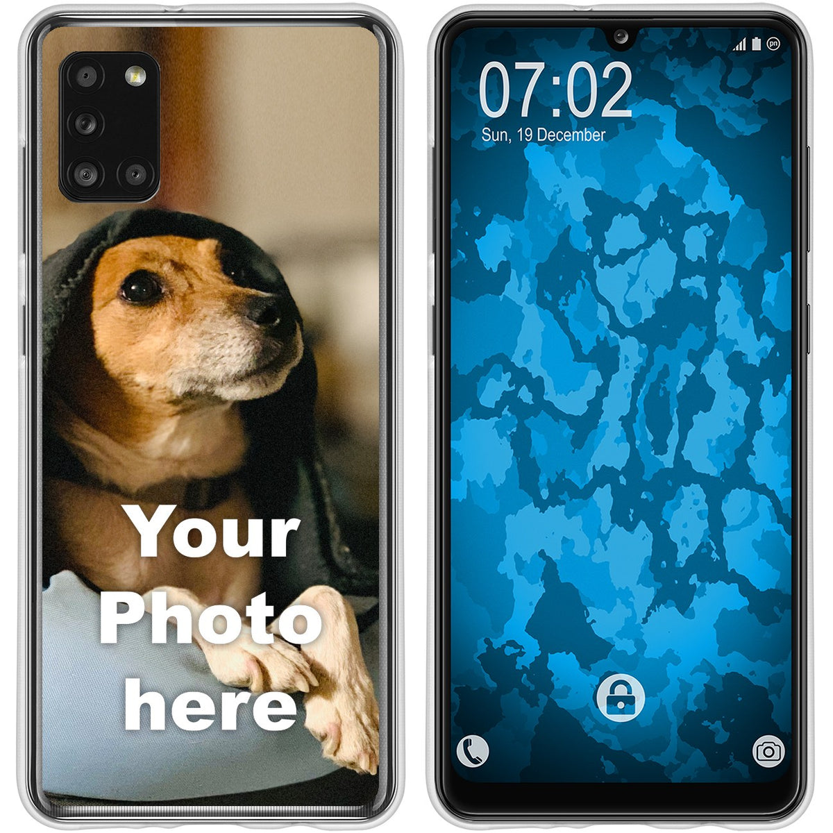 PhoneNatic Case kompatibel mit Galaxy A32 5G Personalisierte Handyhülle clear zum selbst gestalten mit eigenem Foto
