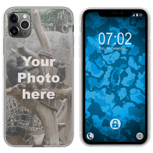 PhoneNatic Case kompatibel mit iPhone 11 Pro Max Personalisierte Handyhülle clear zum selbst gestalten mit eigenem Foto