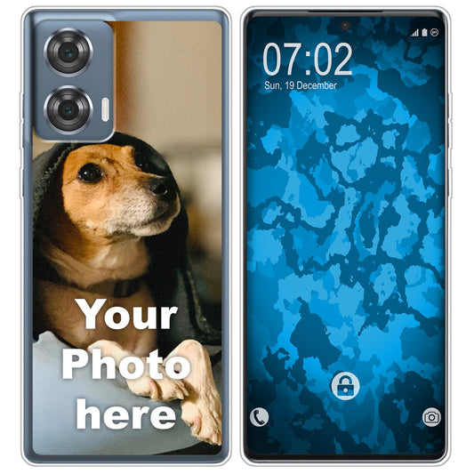 PhoneNatic Case kompatibel mit Moto G85 Personalisierte Handyhülle clear zum selbst gestalten mit eigenem Foto
