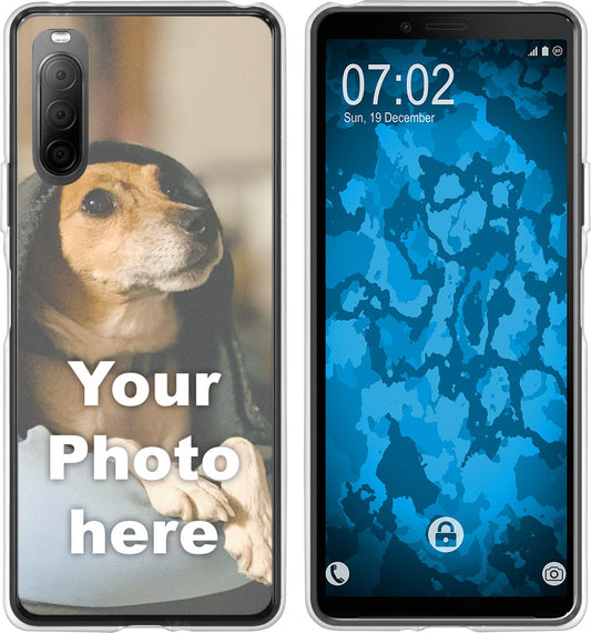 PhoneNatic Case kompatibel mit Xperia 10 II Personalisierte Handyhülle clear zum selbst gestalten mit eigenem Foto