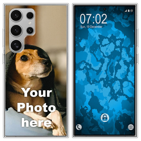 PhoneNatic Case kompatibel mit Galaxy S24 Ultra Personalisierte Handyhülle clear zum selbst gestalten mit eigenem Foto
