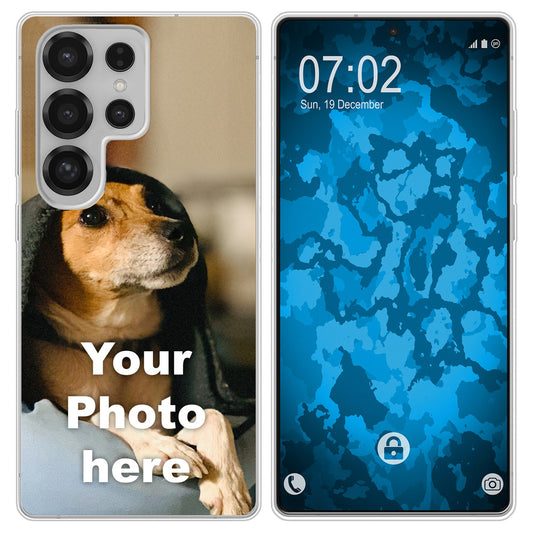 PhoneNatic Case kompatibel mit Galaxy S25 Ultra Personalisierte Handyhülle clear zum selbst gestalten mit eigenem Foto